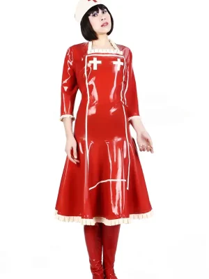Latex Nurse Costume Dress Latex Nurse Costume Dress