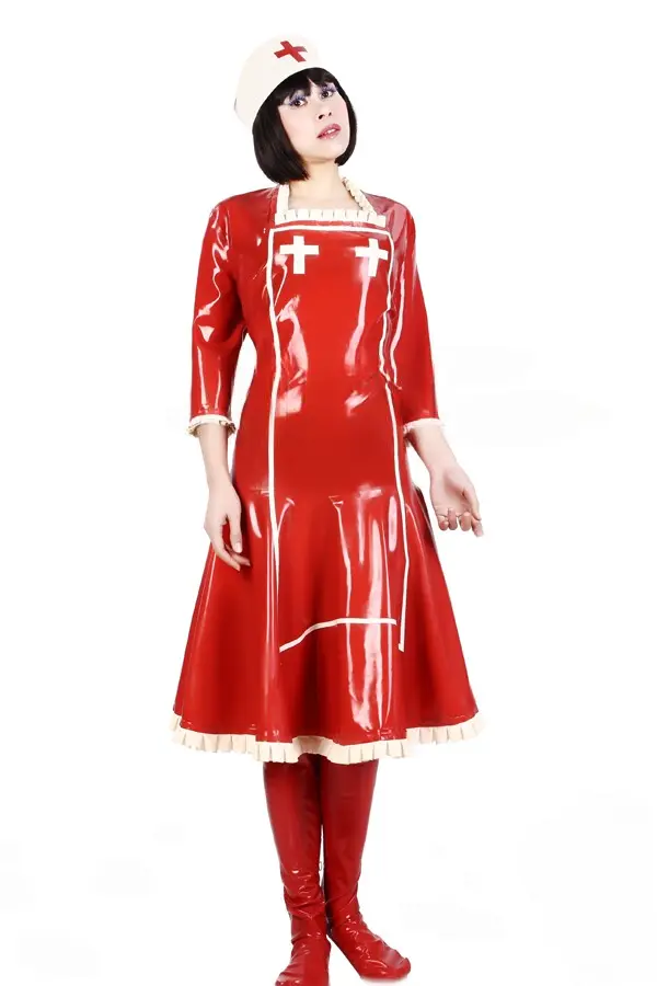 Latex Nurse Costume Dress Latex Nurse Costume Dress