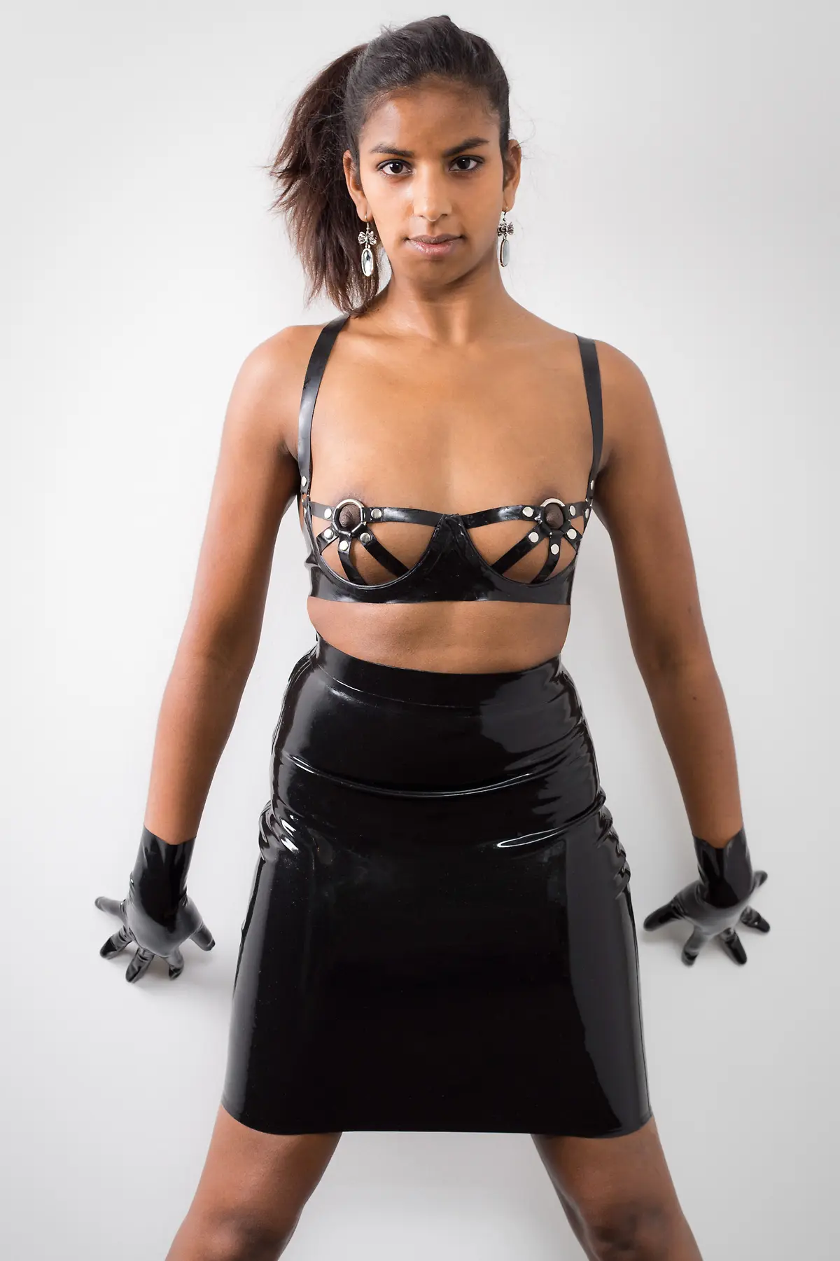 Latex Peek-a-Boo Strapping Bra Latex Peek-a-Boo Strapping Bra