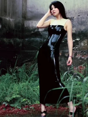 Latex Pencil Three-Quarter Tube Dress Latex Pencil Three-Quarter Tube Dress