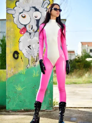 Latex Rose Ranger Hero Catsuit