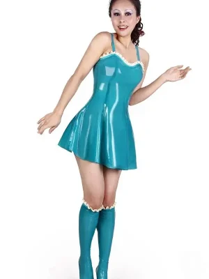 Latex Ruffled Knee High Socks Latex Ruffled Knee High Socks