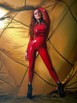 Latex Show Me The Way Uniform Style Catsuit Latex Show Me The Way Uniform Style Catsuit