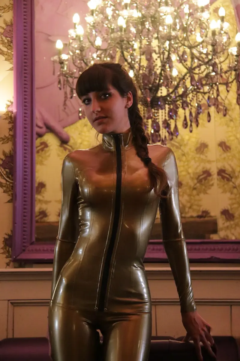 Latex Slinky Front-Zip Jumpsuit Latex Slinky Front-Zip Jumpsuit