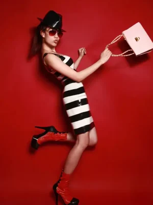 Latex Striped Fury Dress Latex Striped Fury Dress