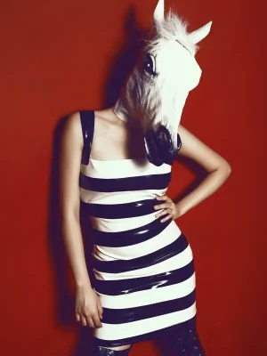 Latex Striped Fury Dress Latex Striped Fury Dress