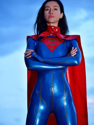 Latex Super Girl Cosplay Catsuit Latex Super Girl Cosplay Catsuit
