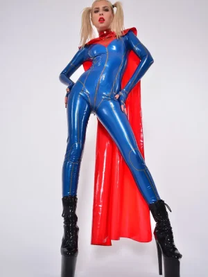 Latex Super Girl Cosplay Catsuit Latex Super Girl Cosplay Catsuit