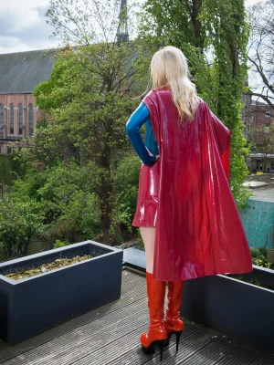 Latex Super-girl Costume Dress