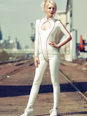 Latex Teardrop Casual Catsuit