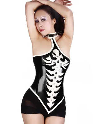 Latex Tribal Halter Dance Corset Latex Tribal Halter Dance Corset