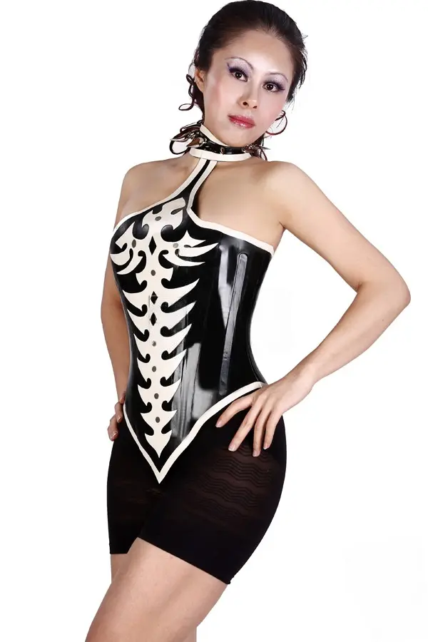 Latex Tribal Halter Dance Corset Latex Tribal Halter Dance Corset