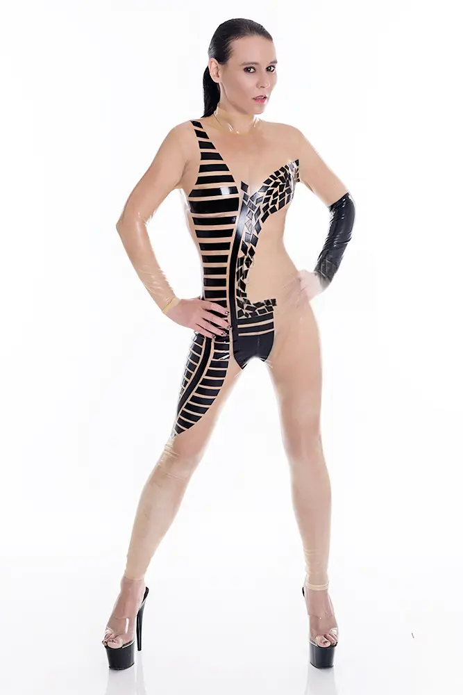Latex Tribal Mosaic Semi-Transparent Catsuit Latex Tribal Mosaic Semi-Transparent Catsuit