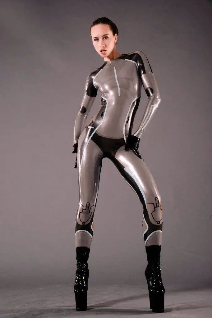 Latex Tron Lady Costume Catsuit Latex Tron Lady Costume Catsuit