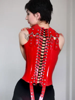 Latex Tye Me Up Vest Corset