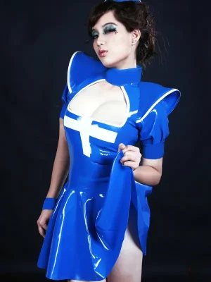 Latex White Cross Nursing Uniform Dress
