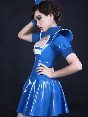 Latex White Cross Nursing Uniform Dress